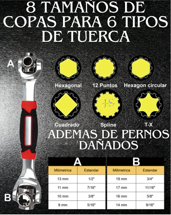 LLAVE INGLESA SNAPKEY ®  MULTIFUNCIONAL 8 EN 1